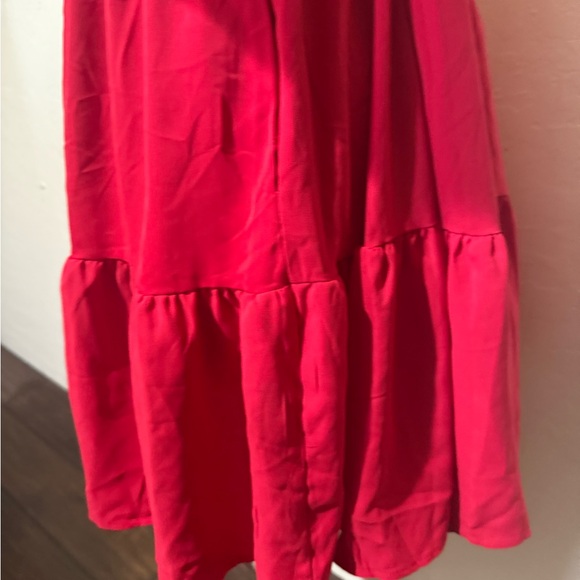 Red Ruffle Sleeve Mini Dress - Picture 4 of 11